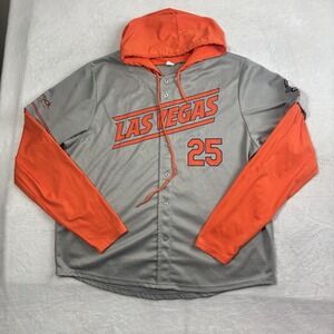 Las Vegas Aviators Promo Baseball Grey Jersey Long Sleeve Hoodie Men's XL